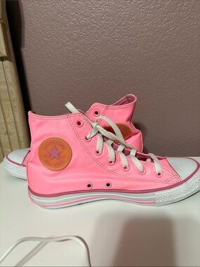 Converse Neon Pink High-Top Sneakers